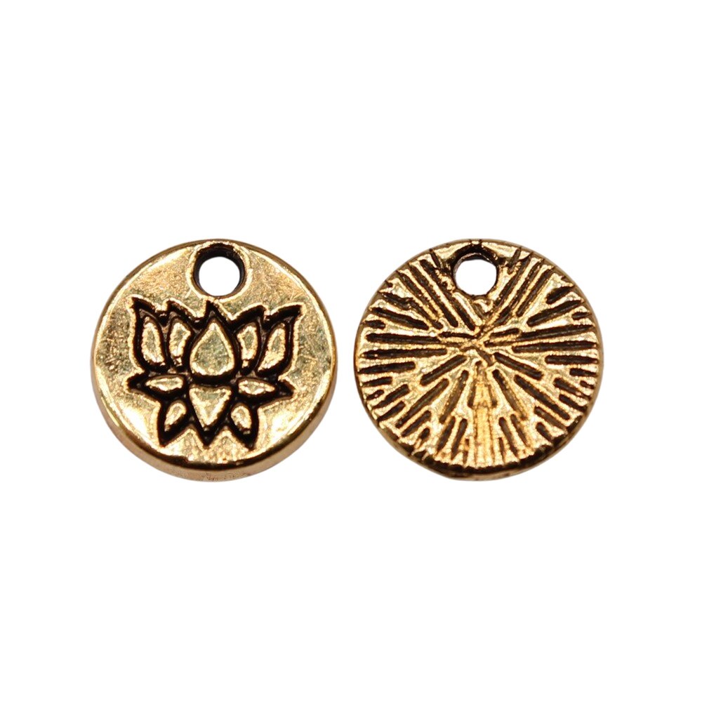 Charms 8X3 mm Lotus Gold