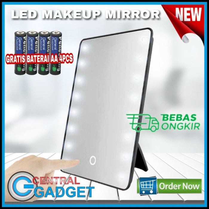 Cermin Makeup LED Kaca Cermin Dengan Lampu 16 LED Kaca Rias LED