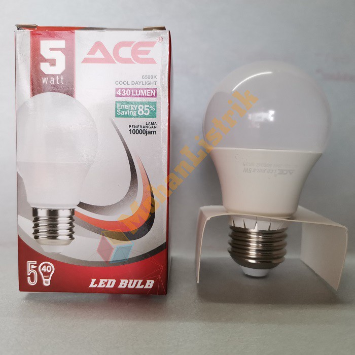 Lampu Led ACE Garansi 5 Watt Led Bulb Putih Terang