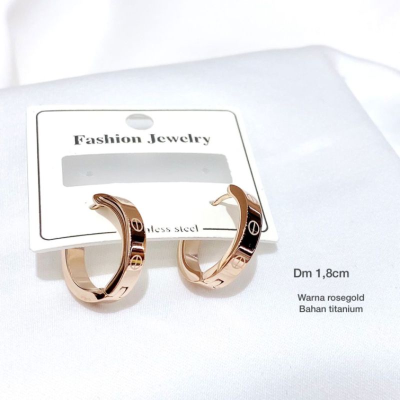 Anting Titanium asli Dm 1,8 Premium Quality Anti Karat Anti Alergi Anting Stainless steel Ori At1