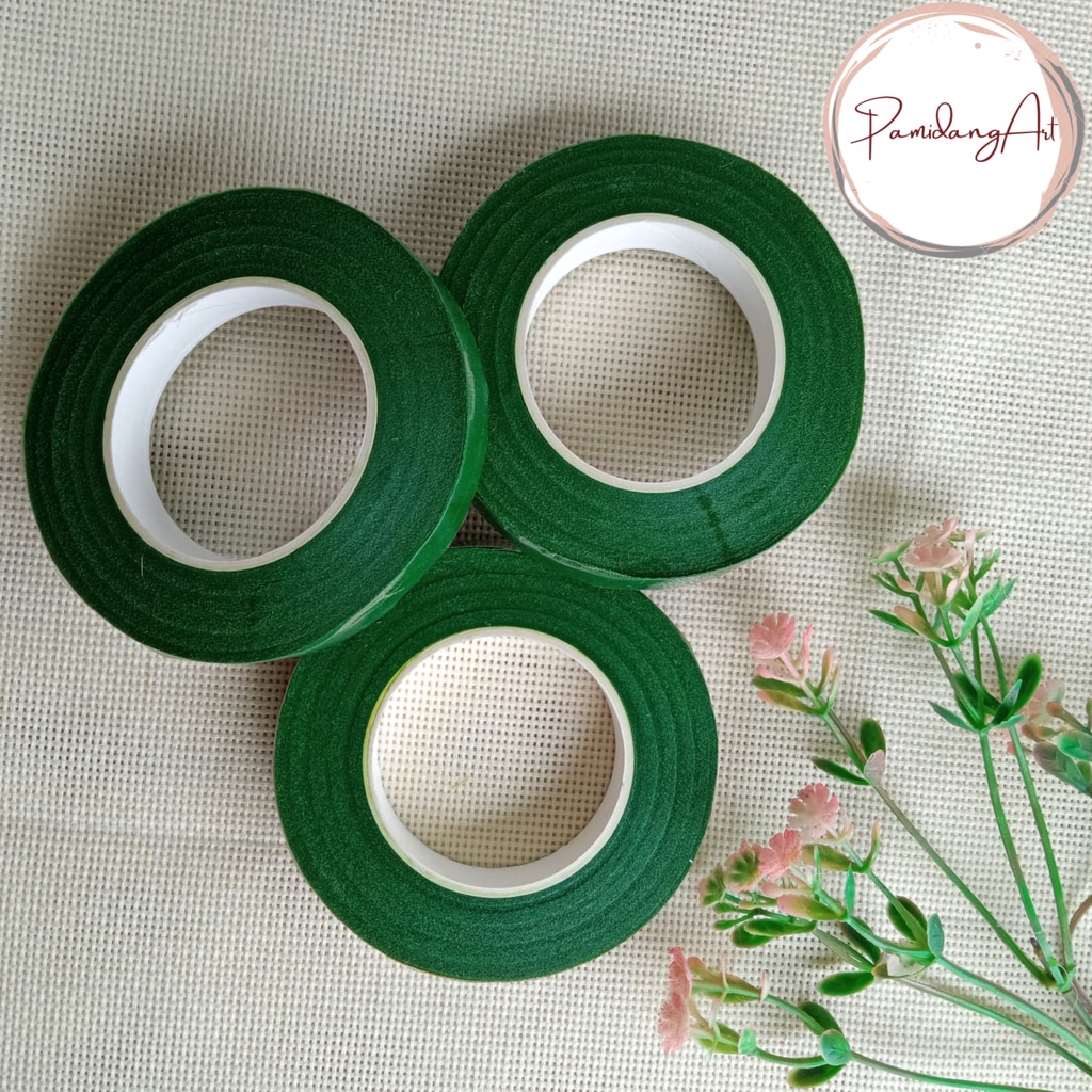 Floral Tape Roll 30 yard / Selotip Daun Hijau / Flower Tape/ Solasi Bunga