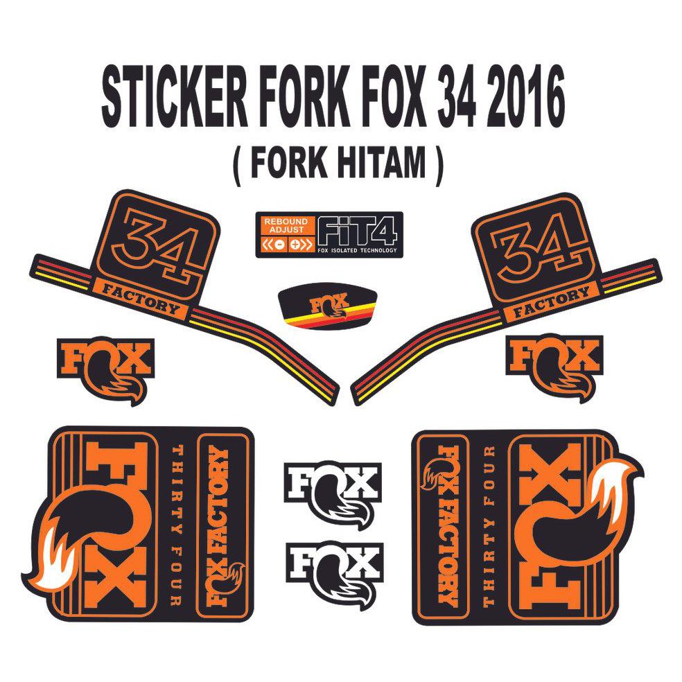 Sticker Fork Fox 34 2016 (fork hitam)