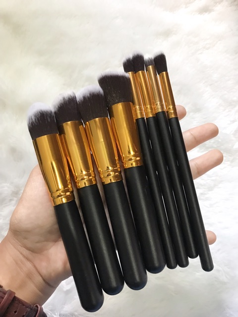 Make Up Brush 8 PCS - Black Gold