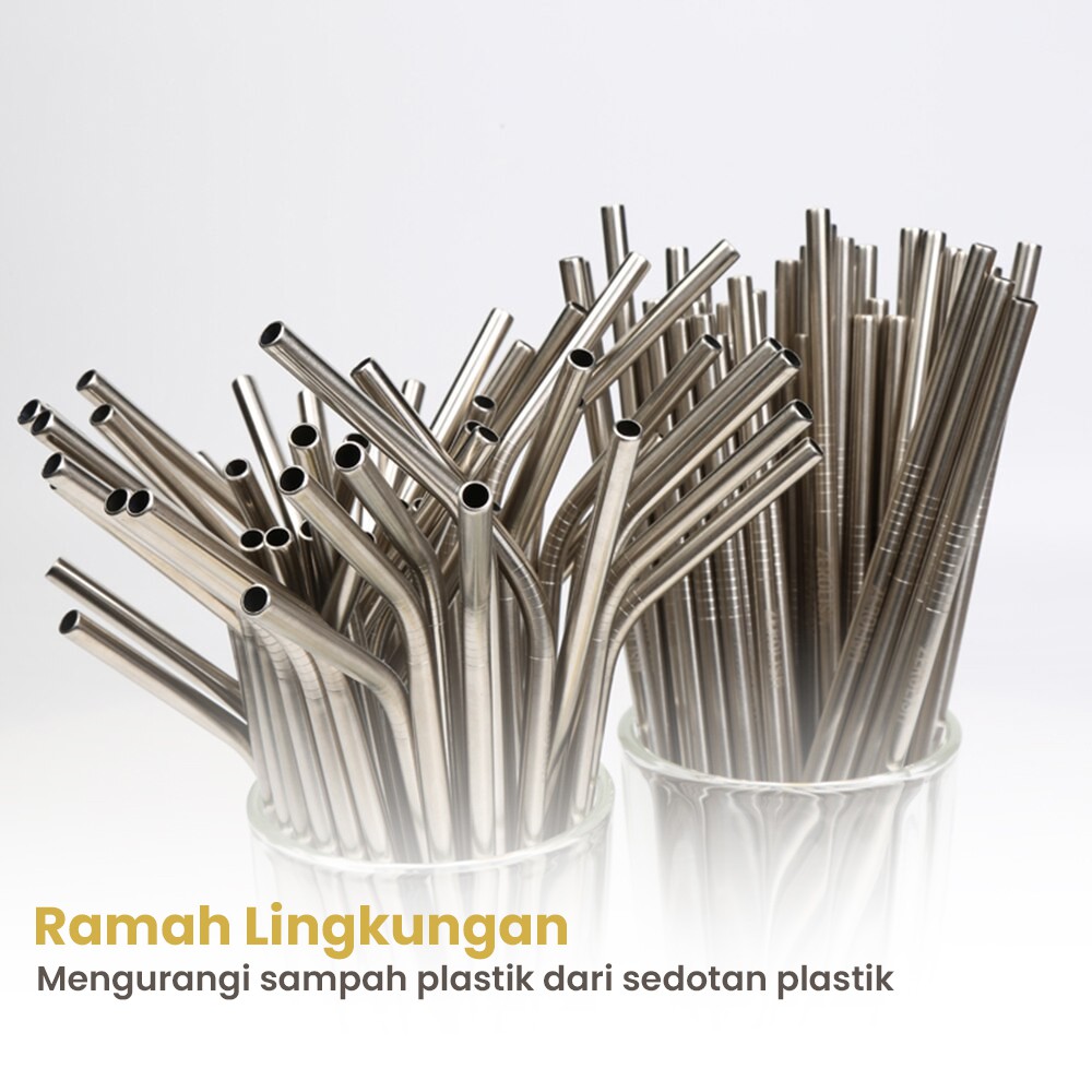 Reusable Sedotan Stainless Steel - Straw Model Melengkung