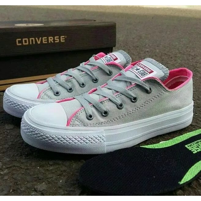 Converse CT size 36-40 sepatu wanita sneakers casual pink blue abu - Fuchsia- 36
