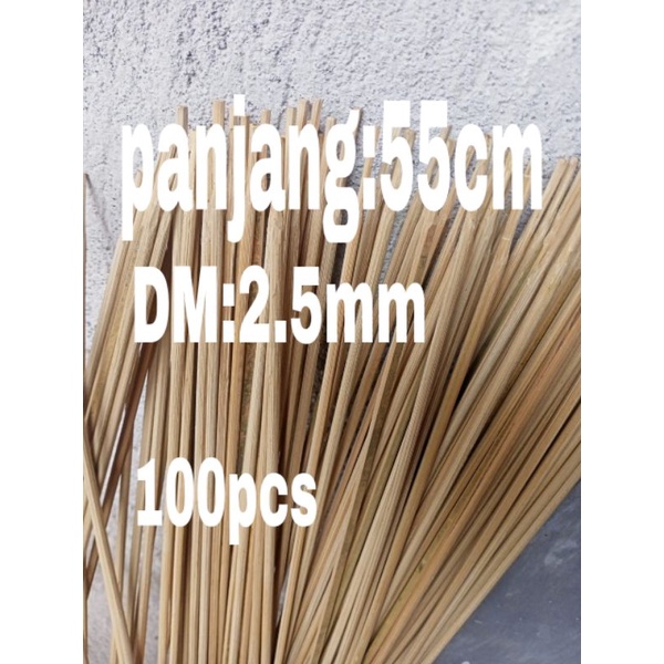 RUJI BAMBU JERUJI RUJI BAMBU APUS  55CmX 2.5MM MILI BATANG BAMBU JERUJI SANGKAR 100 pcs.
