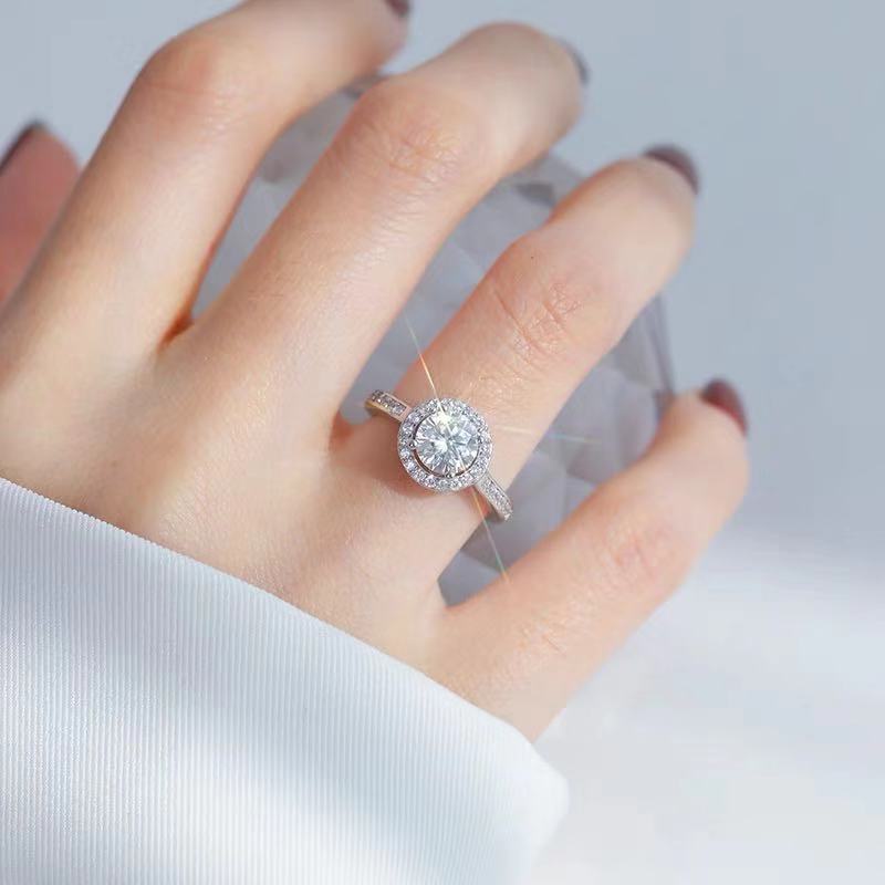 925 Cincin Perak Wanita Zirkon Dapat Disesuaikan Cincin Pernikahan