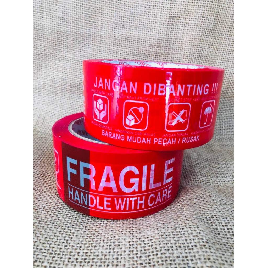 

[ROL] LAKBAN FRAGILE HORE 4IN1 MERAH*