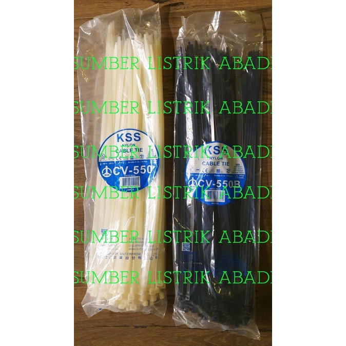 

OPEN RESSELER Kabel Ties KSS CV 550 isi 100pcs (hitam/ putih)