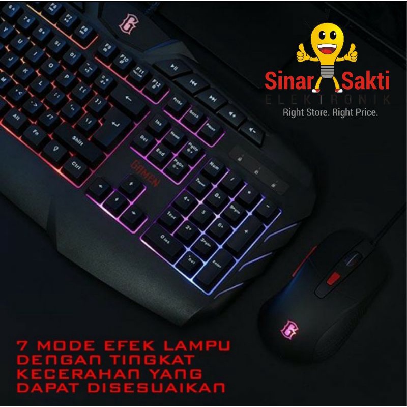 Gamen Mouse Gaming Dan Keyboard Set Bundle Paket Combo Station Garansi