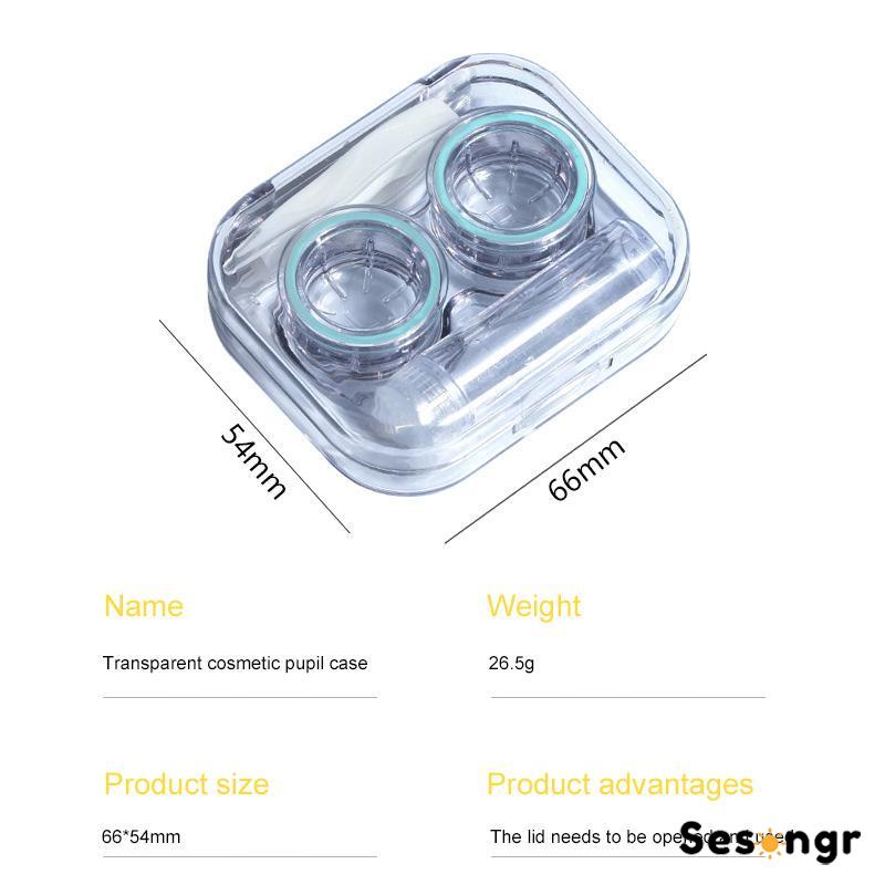 Casing Lensa Kontak Transparan Tanpa Tutup Sekrup Lucu Portabel Nyaman Bersih Higienis All-in-one Case - SG