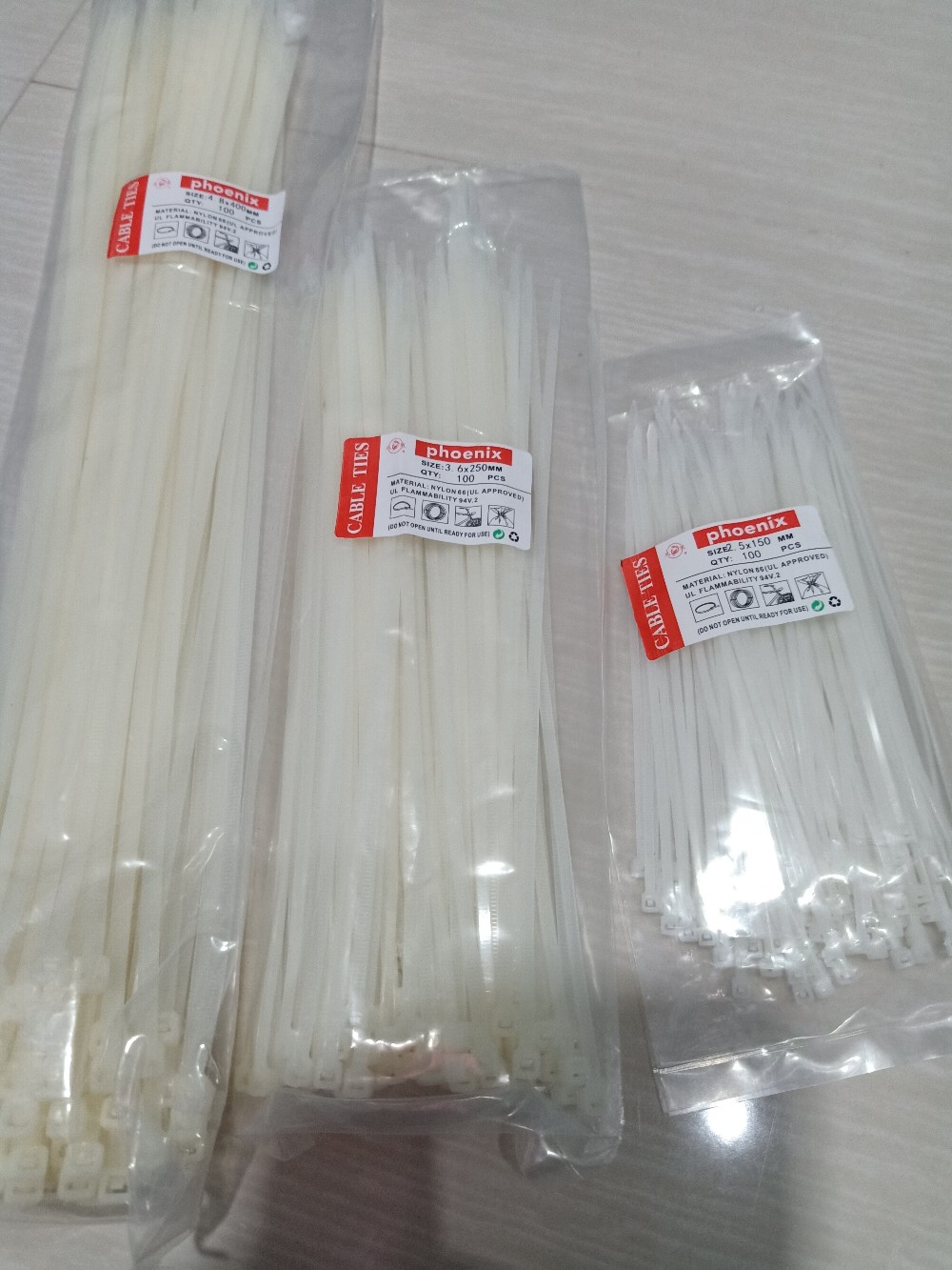 Kabel Ties 2.5x150mm Putih/hitam 1pack Isi 100pcs