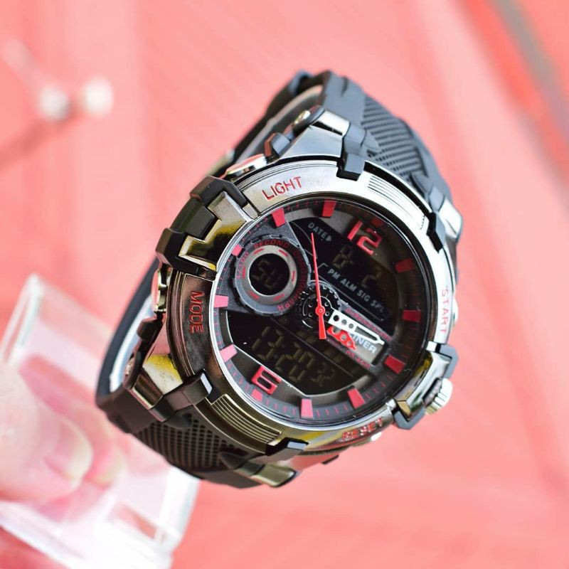 Jam Dziner Dz8192 Original dual time - Jam Pria -  + free gelang (model random)