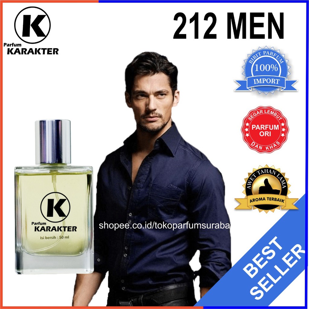 Bisa Cod | Parfum Cowok 212 Men  Bibit Parfum Import Wangi &amp; Tahan Lama  Kemasan 50ml