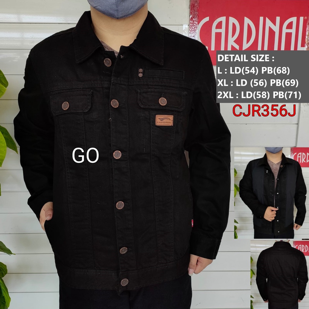 gof JDB XL-2XL CARDINAL JAKET JEANS Cowok Jaket Cowok Denim Jaket Kancing Pria Outdoor