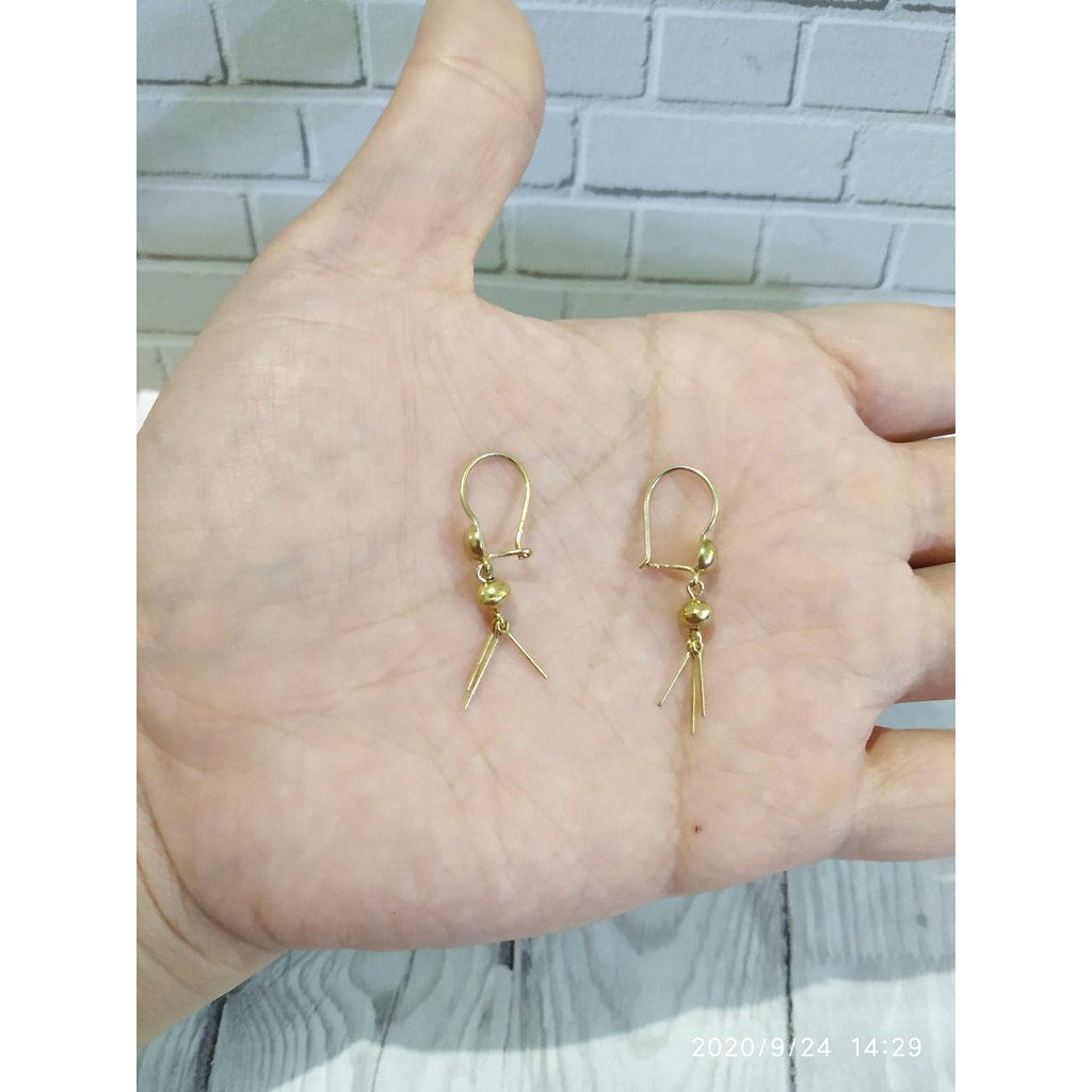 ANTING BULAT RUMBAI JURAI GOLD PERAK ASLI S925 KODE CE068