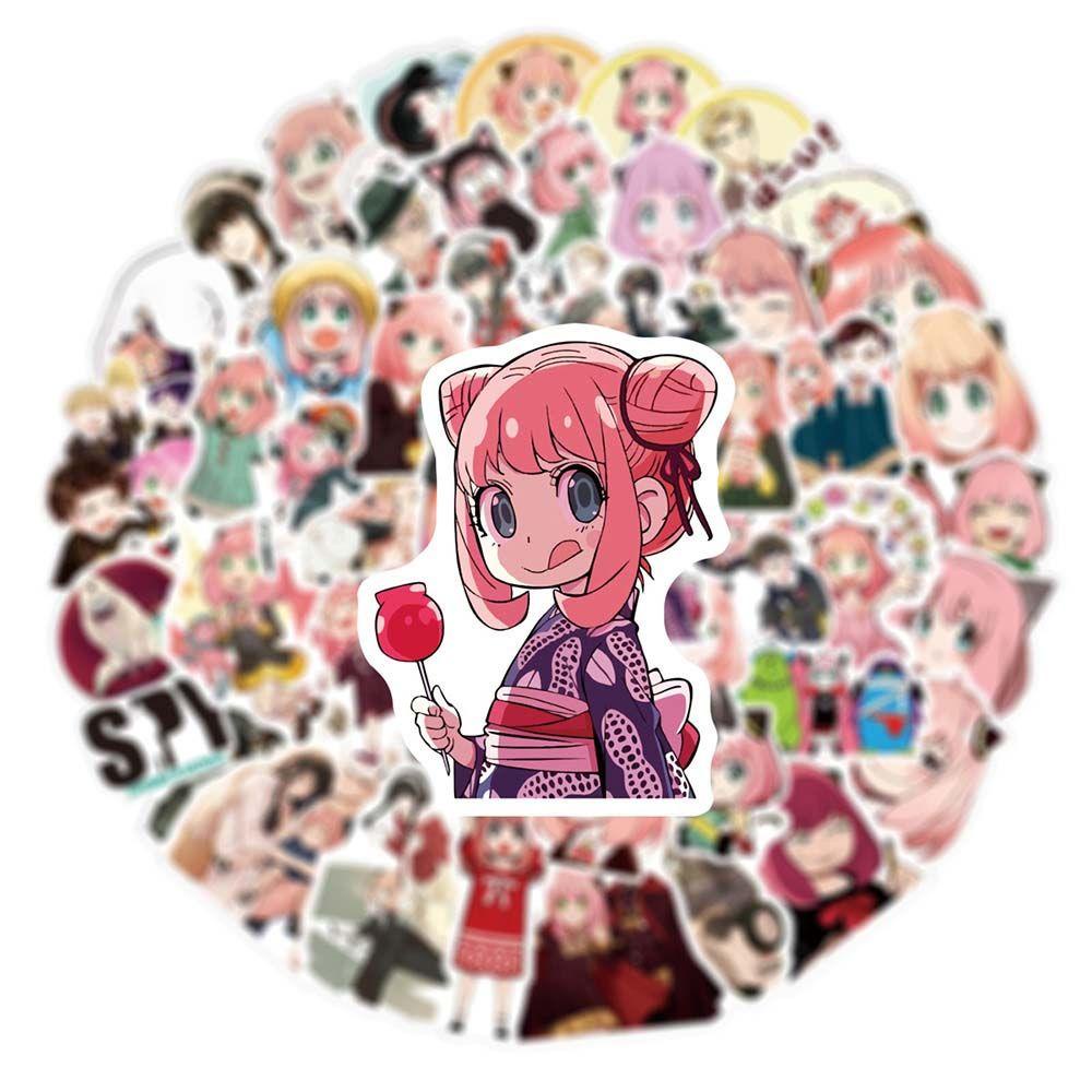 Mxbeauty Spy X Family Sticker Tahan Air DIY Scrapbooking Sekolah Kantor Anime Jepang Untuk Notebook DIY Graffiti Stickers