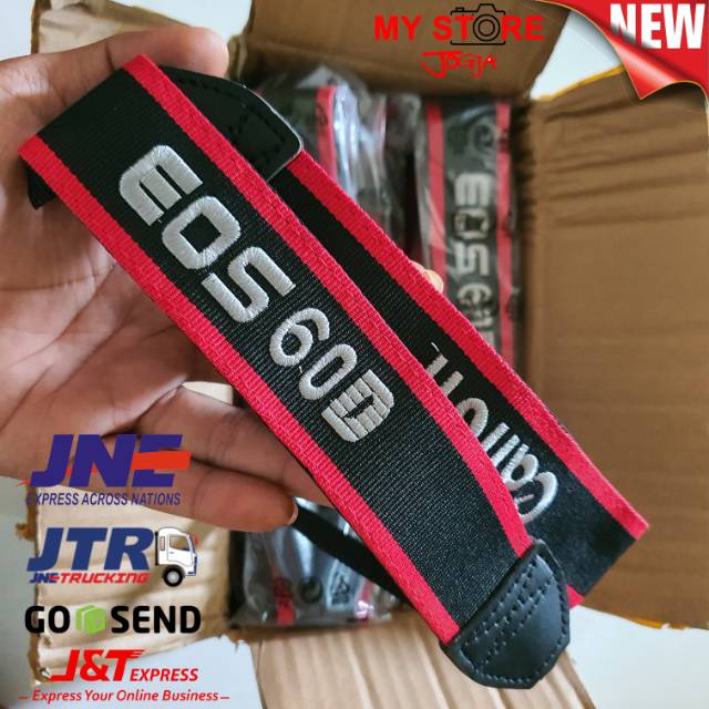 Shoulder Strap Tali Kamera DSLR Logo Canon Bordir EOS 60D Camera Bukan Ori Original