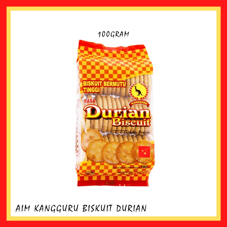 

AIM Kangguru Biskuit Rasa Durian 100gr - Durian Biscuit 100gram