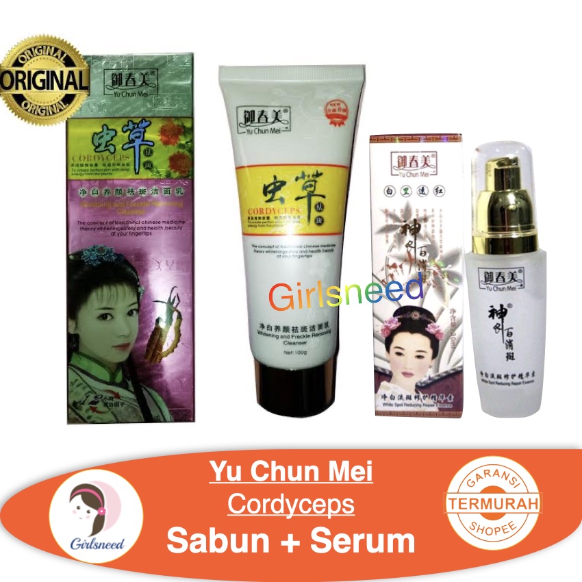 Yu Chun Mei Cordyceps Original Paket Sabun Wajah Serum Essence Facial Cleanser ORI IMPORT