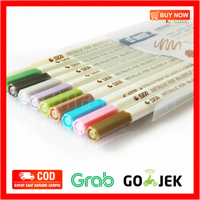 

(BISA COD) STA Metalic Brush Pen Set 10 Color