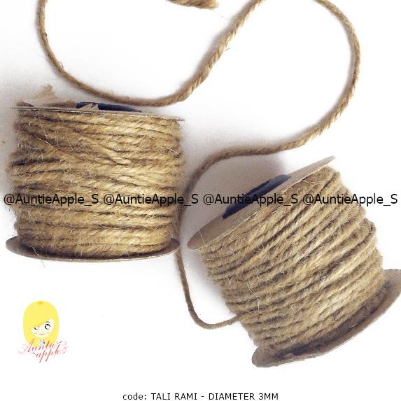 

BAYAR COD TALI RAMI 3mm/TALI GONI/TALI VINTAGE/HEMP ROPE/TAMBANG VINTAGE 30 YARD SPECIAL Kode 1148