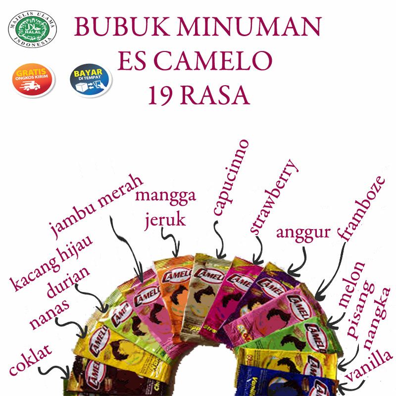 

(Bisa Request) Mix Bubuk minuman es camelo(190 & 180 pcs)