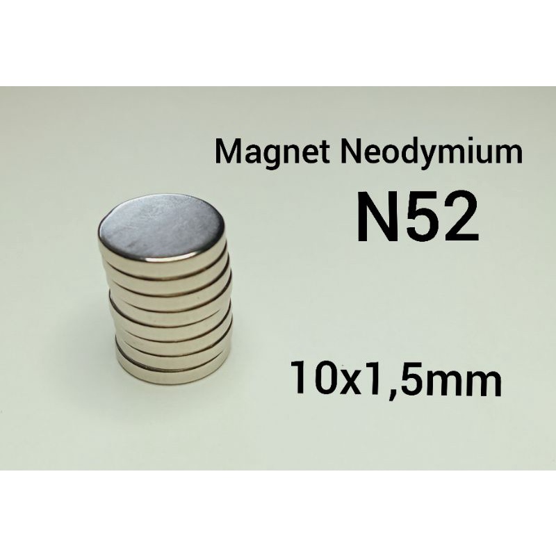 Magnet Neodymium N52, koin 10x1,5 mm