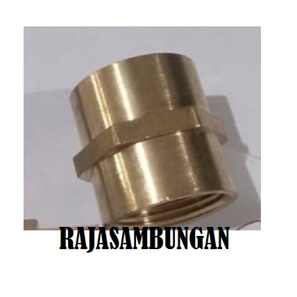 Sok Drat Dalam Kuningan 3/4 x 1/2 inch SDD Sambungan Socket Keran Pipa Sock Drat Dalam