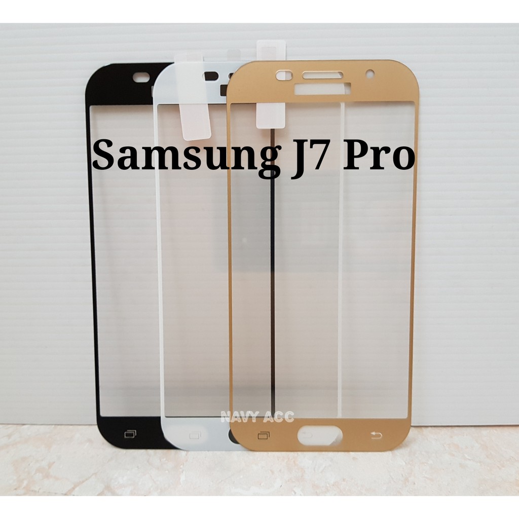 Tempered Glass Warna Samsung J7 Pro - Tempered Color Full Cover J7 Pro