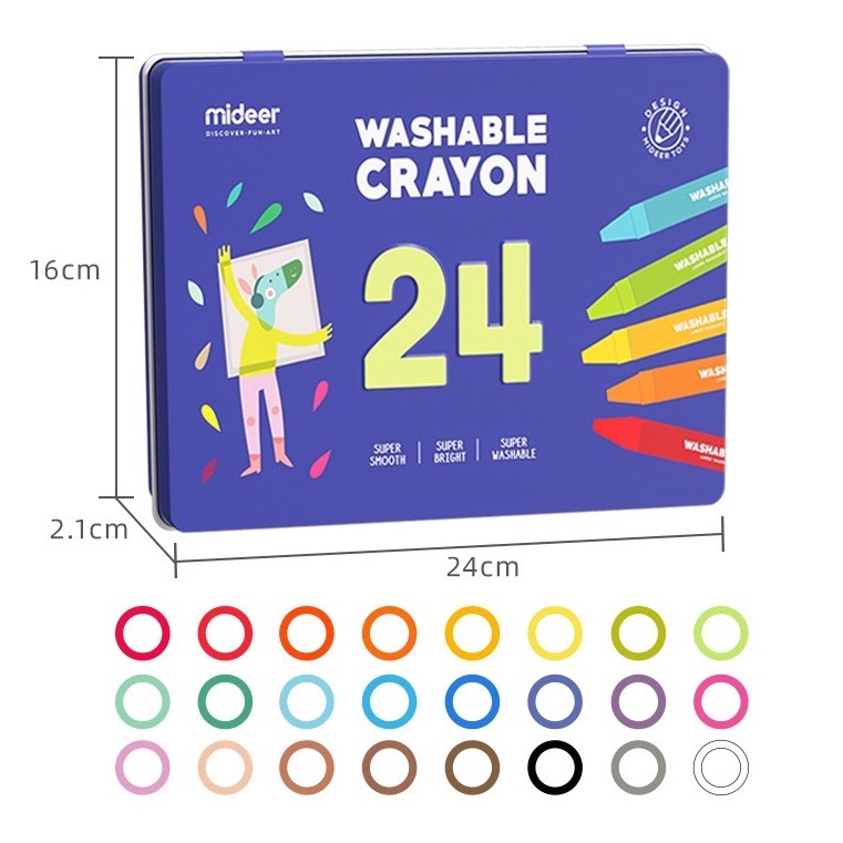 WASHABLE CRAYON MIDEER PENSIL WARNA GAMBAR ANAK