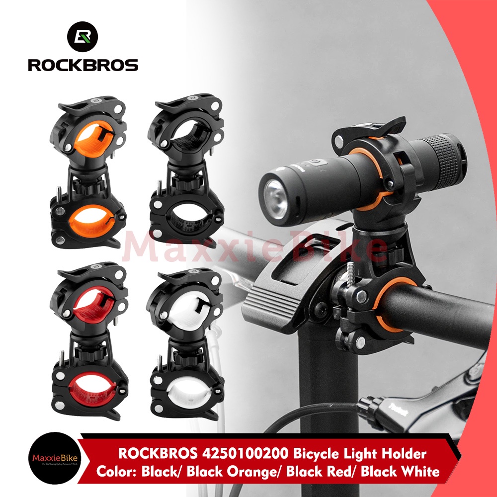 ROCKBROS DJ1001 Bracket Lampu Sepeda Bicycle Rotating Light Double Holder Quick Release