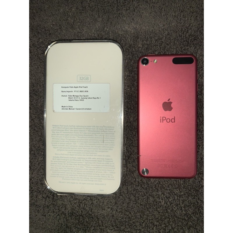 Apple ipod touch 5 32gb ex ibox pink preloved second