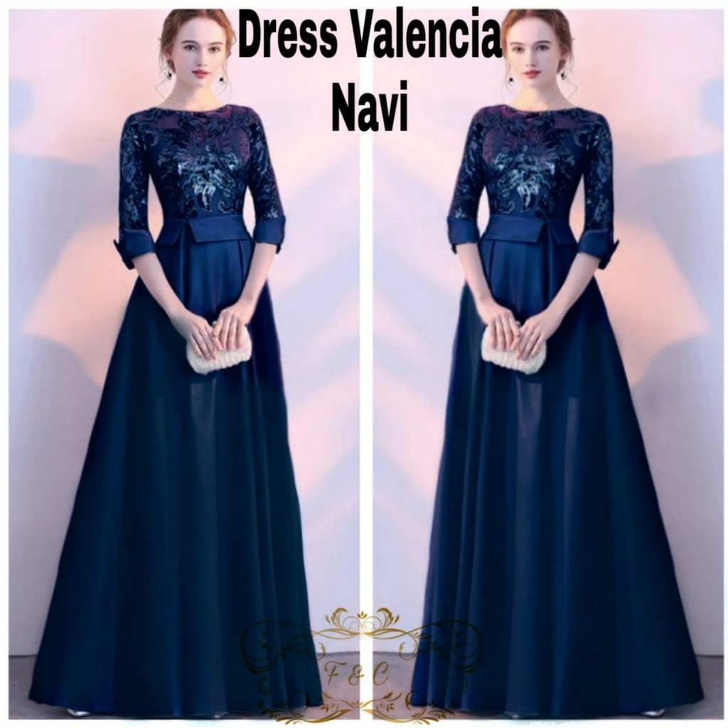 PCS MAXY VALENCIA 3 UKURAN M L XL FASHION PAKAIAN WANITA DRESS MAXI BAHAN TILE MUTIARA FE