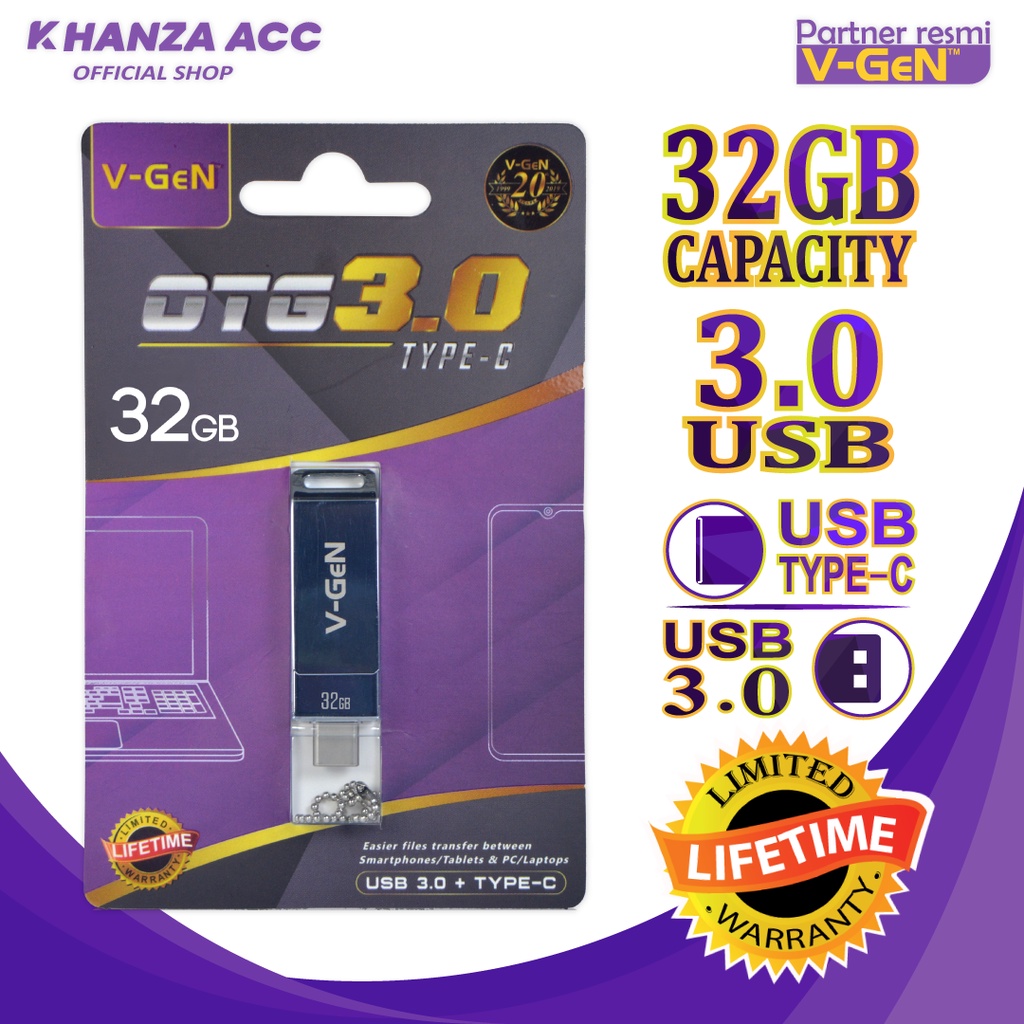 KHANZAACC VGEN Dual USB OTG 32GB Flashdrive 3.0 Type C