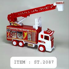 mainan truk pemadam dan crane jsp 2087 high quality plastik