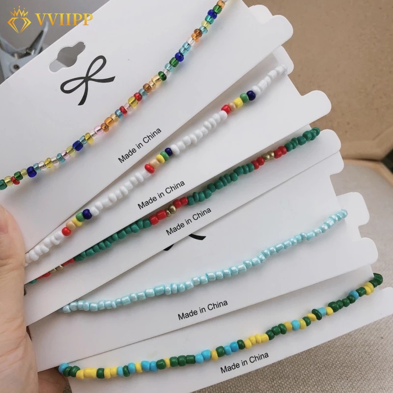 Kalung Choker Rantai Pendek Hias Manik-Manik Gaya Korea Untuk Wanita