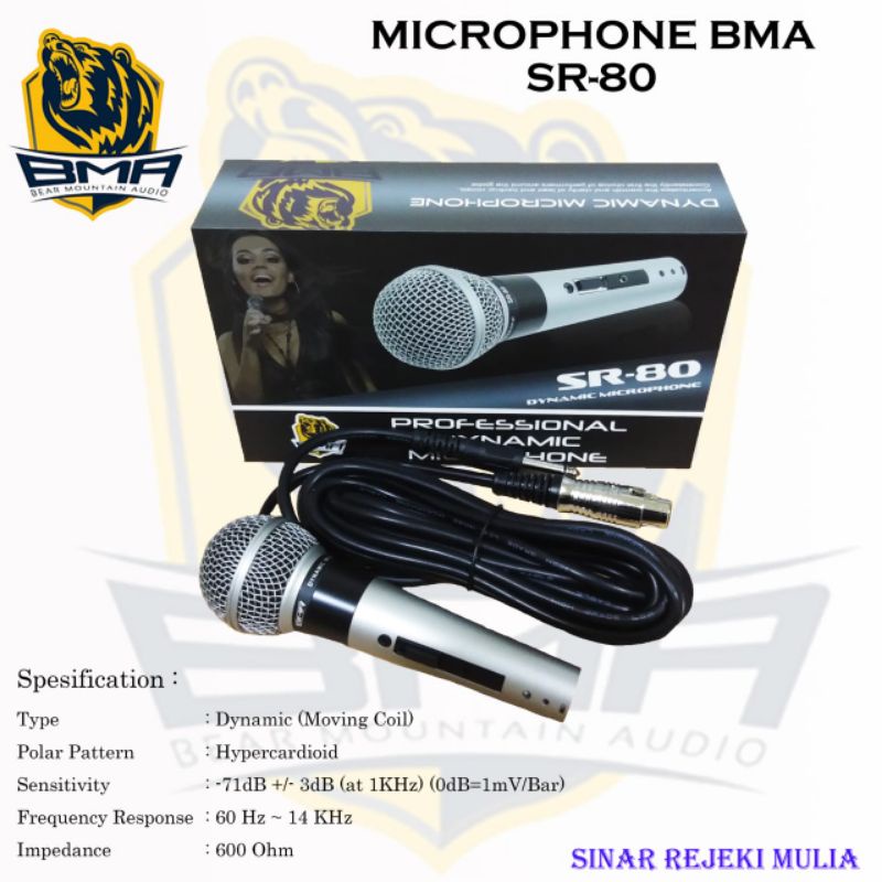 MICROPHONE BMA SR 80 MIC KABEL BMA ORIGINAL