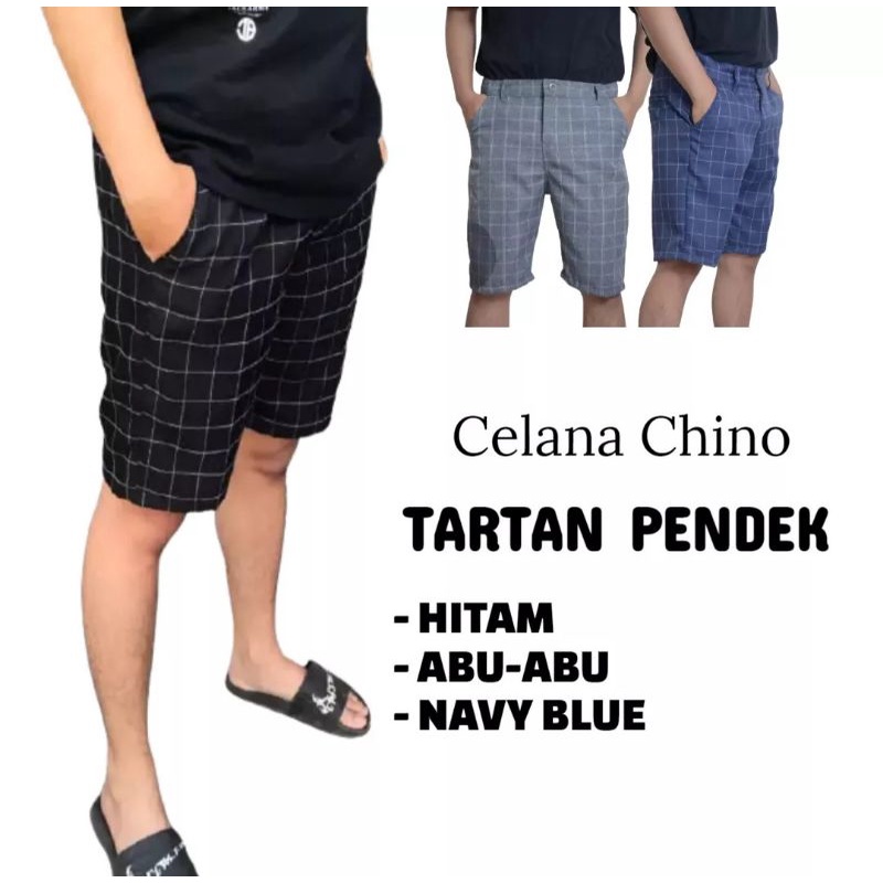 THEBAHARI Celana Pendek Pria Celana Tartan Kotak2 Shortpant Tartan PREMIUM