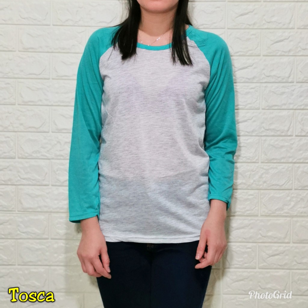 Kaos Raglan 3/4 dan Panjang Polos / atasan wanita bestseller murah