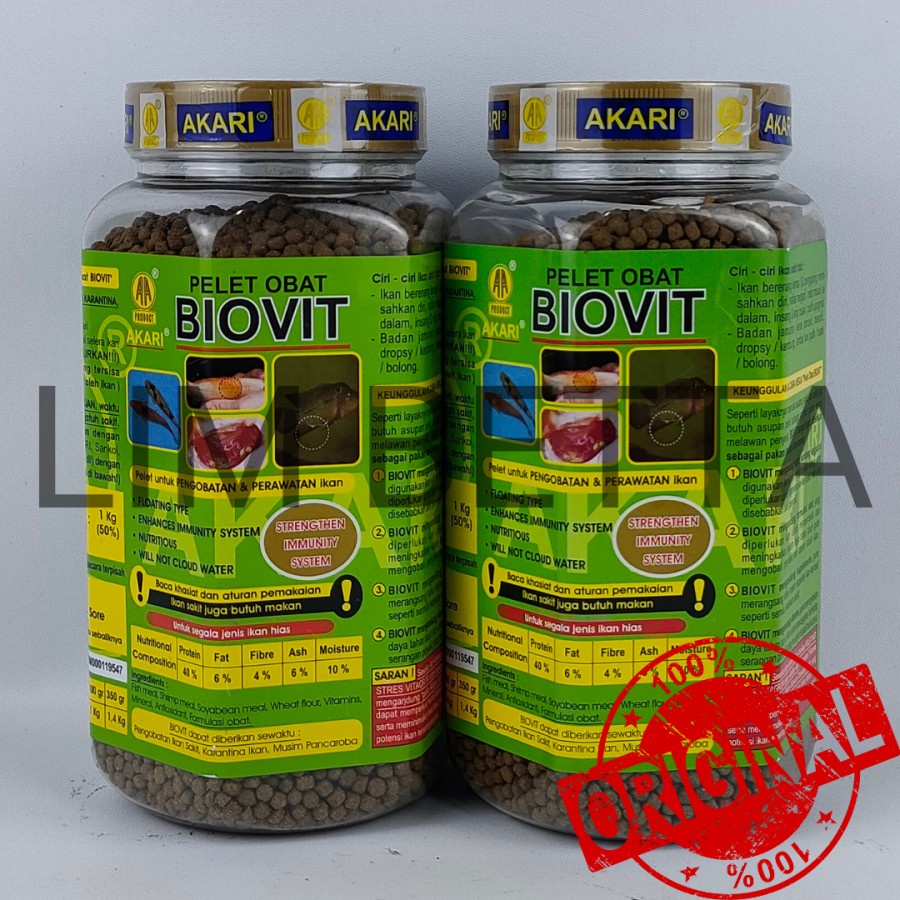 AKARI BIOVIT 350 GRAM SIZE 2 MM / MAKAN KOI DAN KOKI