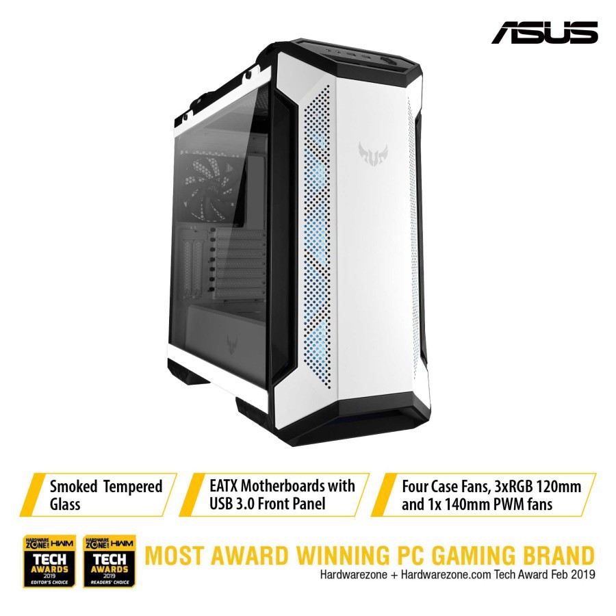 Casing Asus Tuf Gaming GT501 White Edition - ATX Casing Gaming Asus GT 501 White Edition