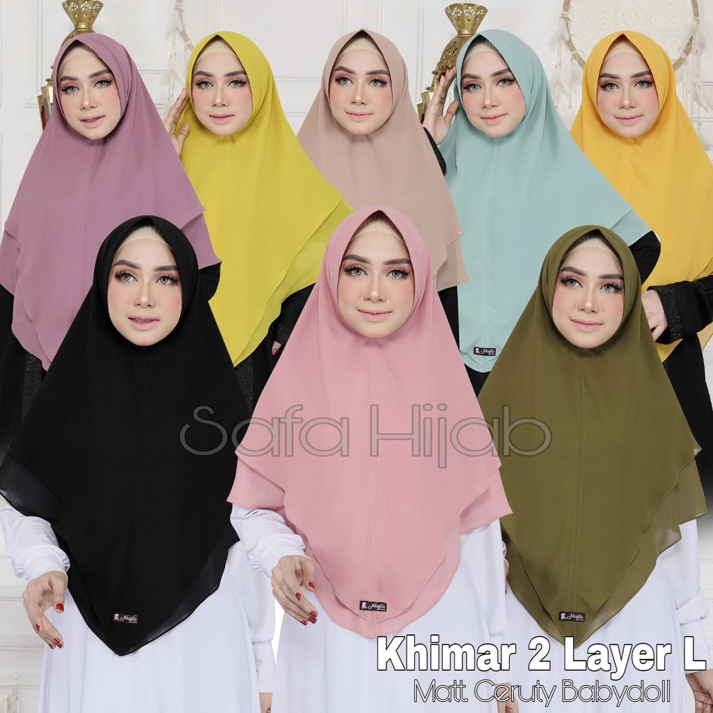 Khimar Ceruty Babydoll Jilbab khimar 2 Layer L Ceruty Babydoll Khimar Grosir Termurah Safa Hijab