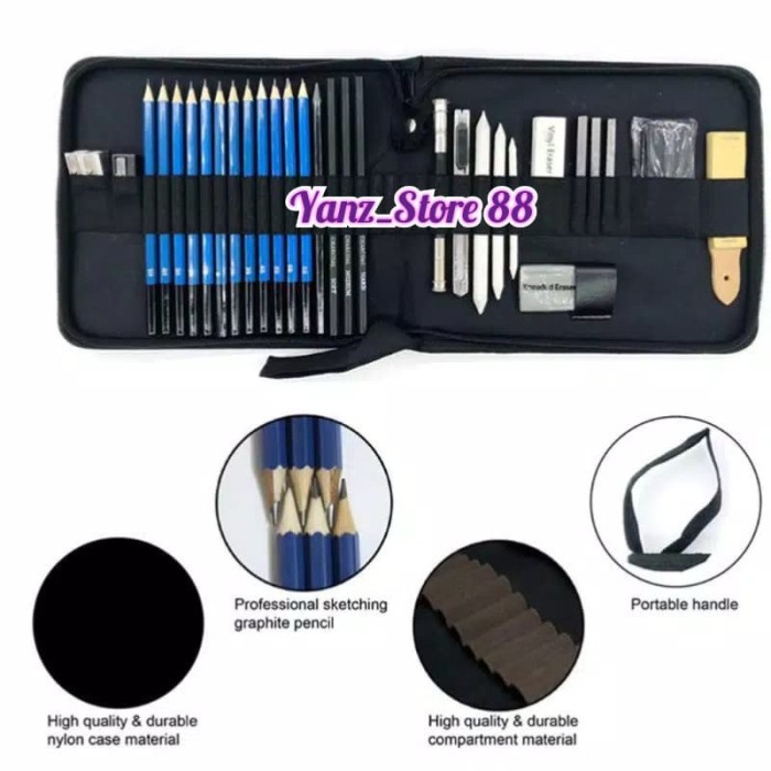 

36 Pcs Sketching Set Drawing Kit Tools Pensil Gambar Sketsa Art Manga