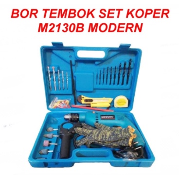 NEW Mesin Bor Tembok Set Koper M2130B Mesin Bor Listrik 13mm Set Merk Modern