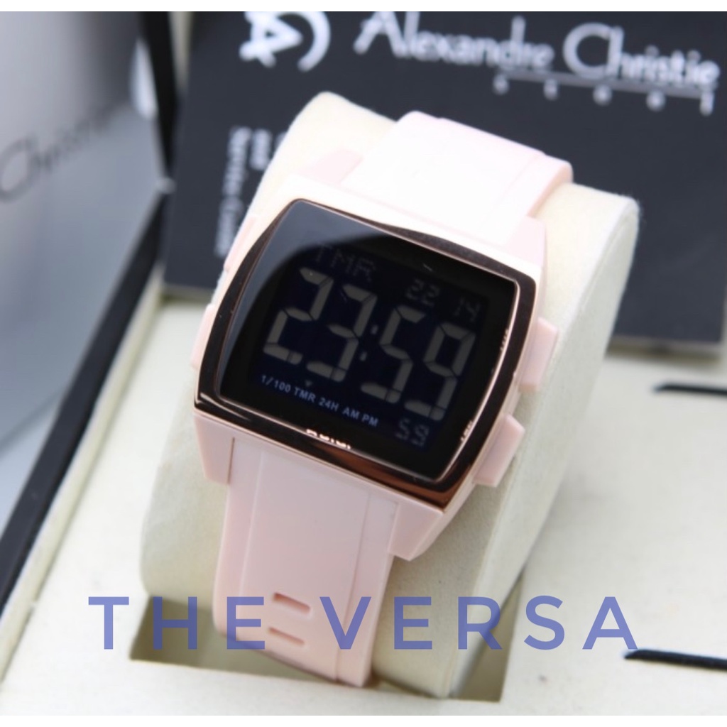 ALEXANDRE CHRISTIE AC PEACH ROSEGOLD Unisex Jam Digital Original