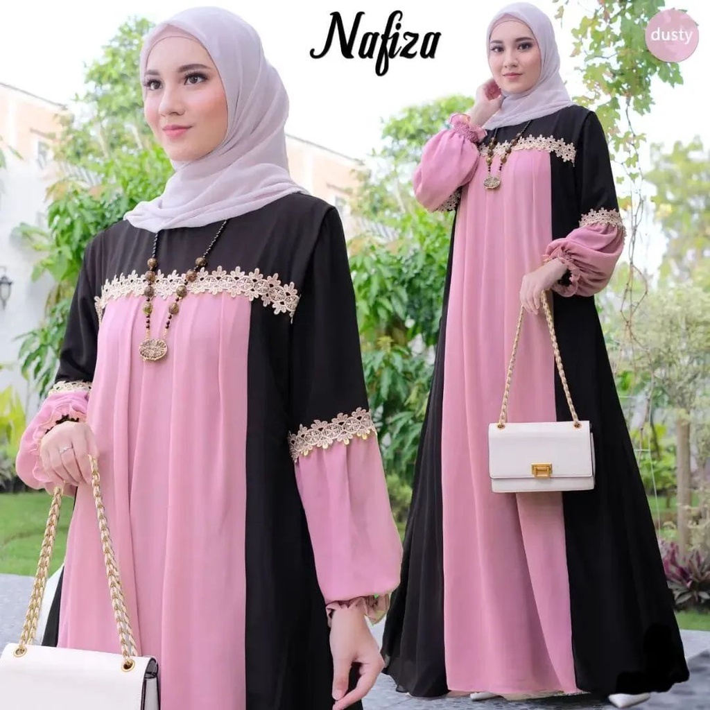 NAFIZA DRESS BL CERUTY BABYDOLL FULL PURING MIX RENDA LD 108 CM PB 137 CM  BAJU GAMIS FASHION TERBARU  BAJU DRES KEKINIAN SIMPLE DAN ELEGAN BAJU DRES BAHAN ADEM NYAMAN DI PAKAI BAJU DRES TERBARU 2022