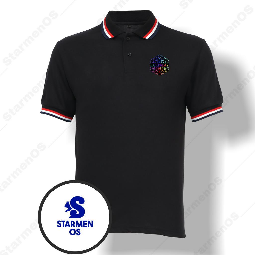 Kaos Wangki Polo T-Shirt Pria Kerah 3 List Logo COLDPLAY B