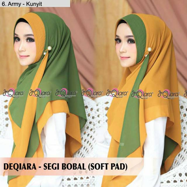 (1KG= 10PCS)HIJAB INSTANT DEQIARA - SEGI BOBAL BOLAK-BALIK 2WARNA/HIJAB BOBAL MURAH-1