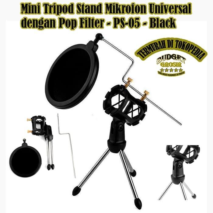 Stand Mikrofon Mini Universal dengan Pop Filter - PS-05